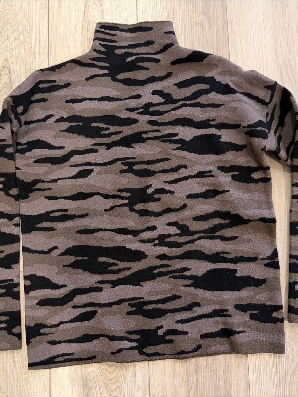 Tahari Brown and Black Camo Turtleneck Sweater